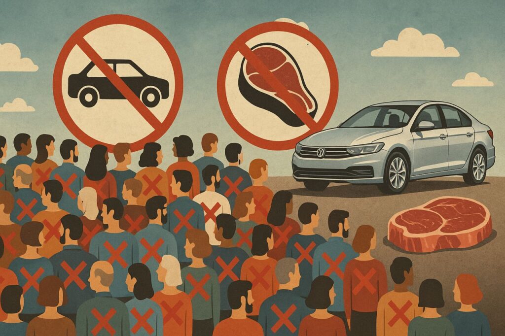 Die Mehrheit der Deutschen will nicht auf Verbrenner und Fleischkonsum zum Klimaschutz verzichten. Zustimmung gibt es nur bei Vorteilen