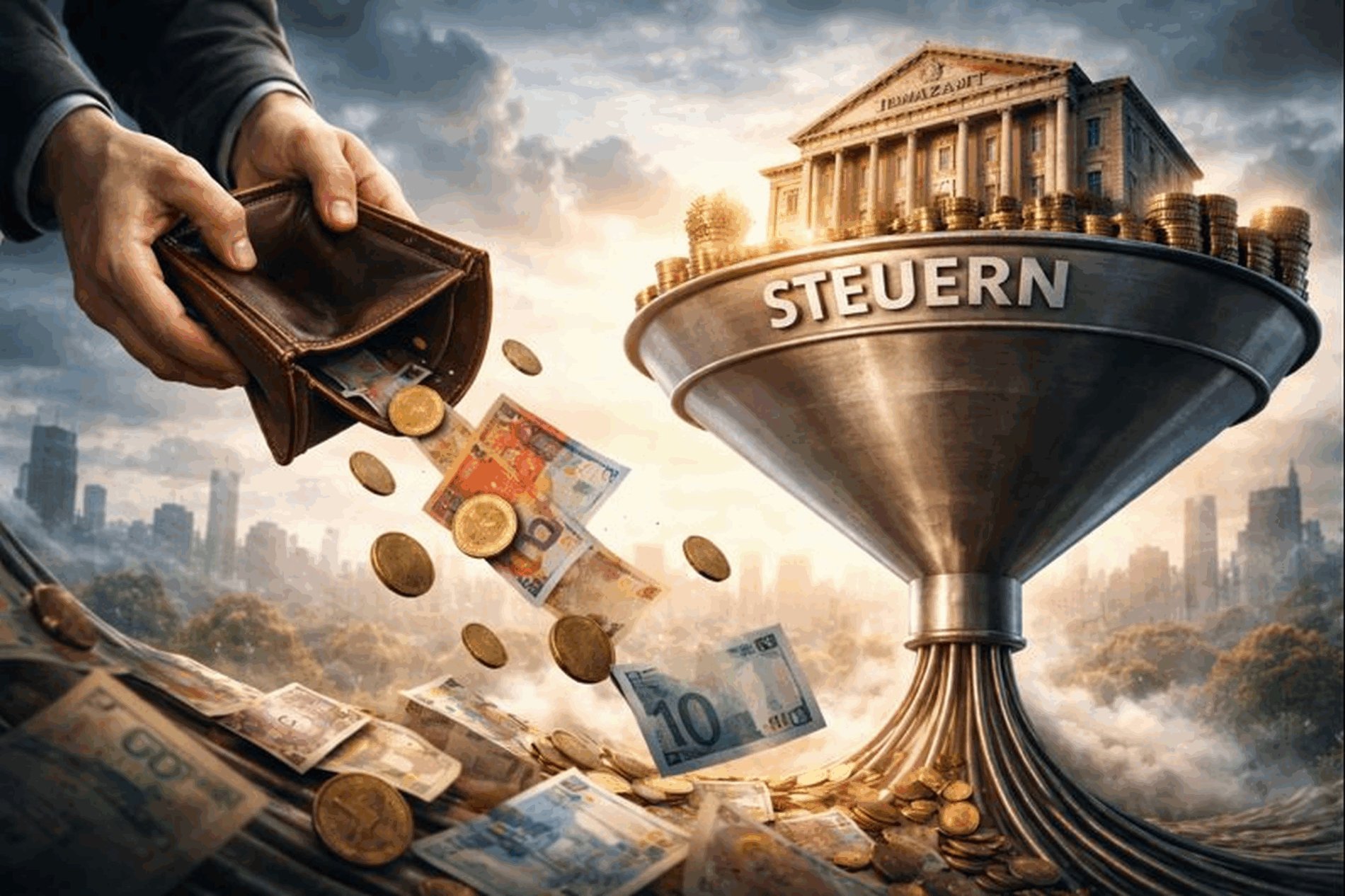 Das Realeinkommen der Haushalte schrumpft, weil mehr Einkommen für Staat, Sozialsysteme und Pflichtausgaben gebunden wird