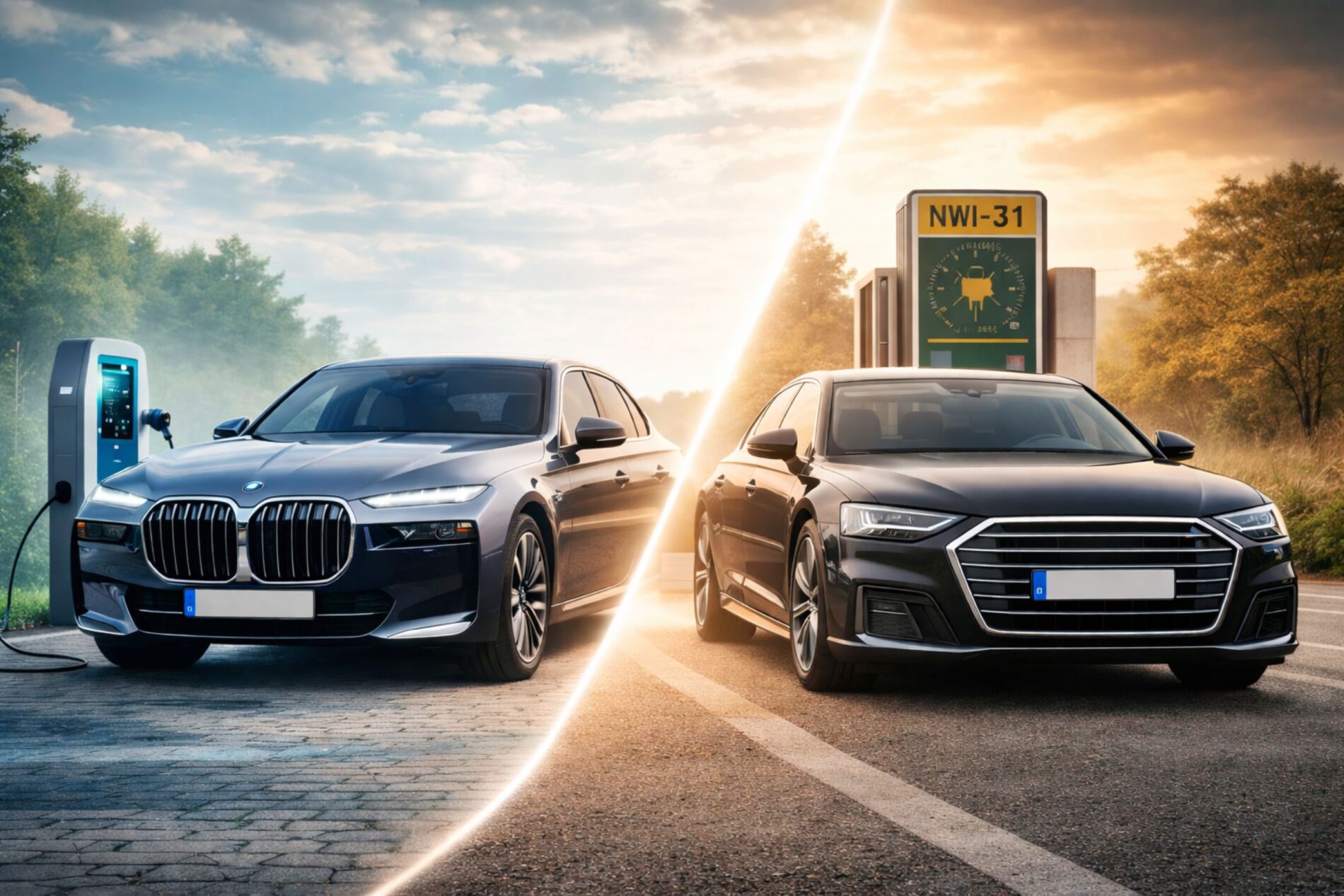 North Rhine-Westphalia's Finance Minister Optendrenk swaps his electric car for an Audi A8 diesel, citing time constraints and range as the reasons.