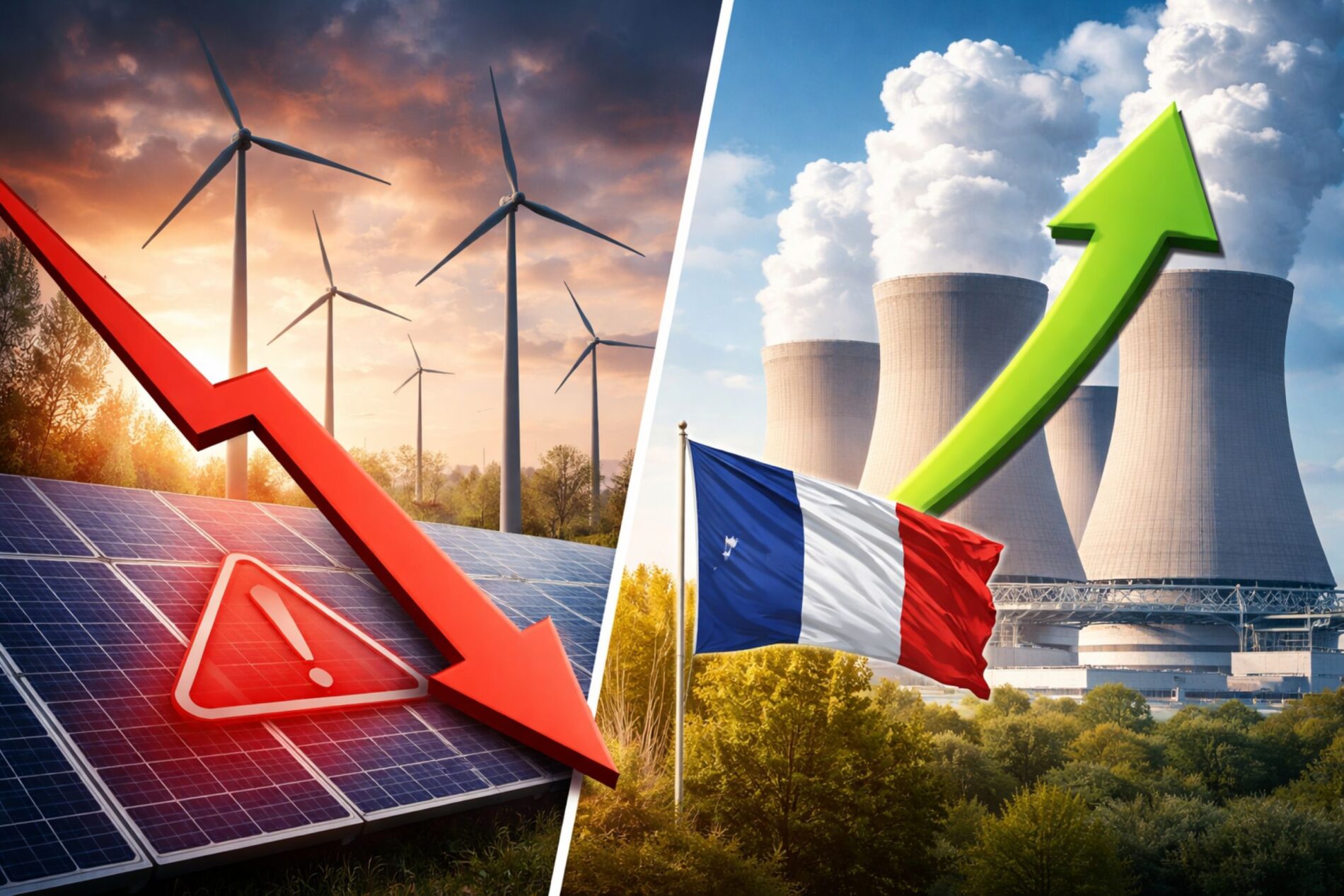 France cuts targets for wind and solar energy and pushes ahead with nuclear energy by decree - 6 new nuclear power plants planned