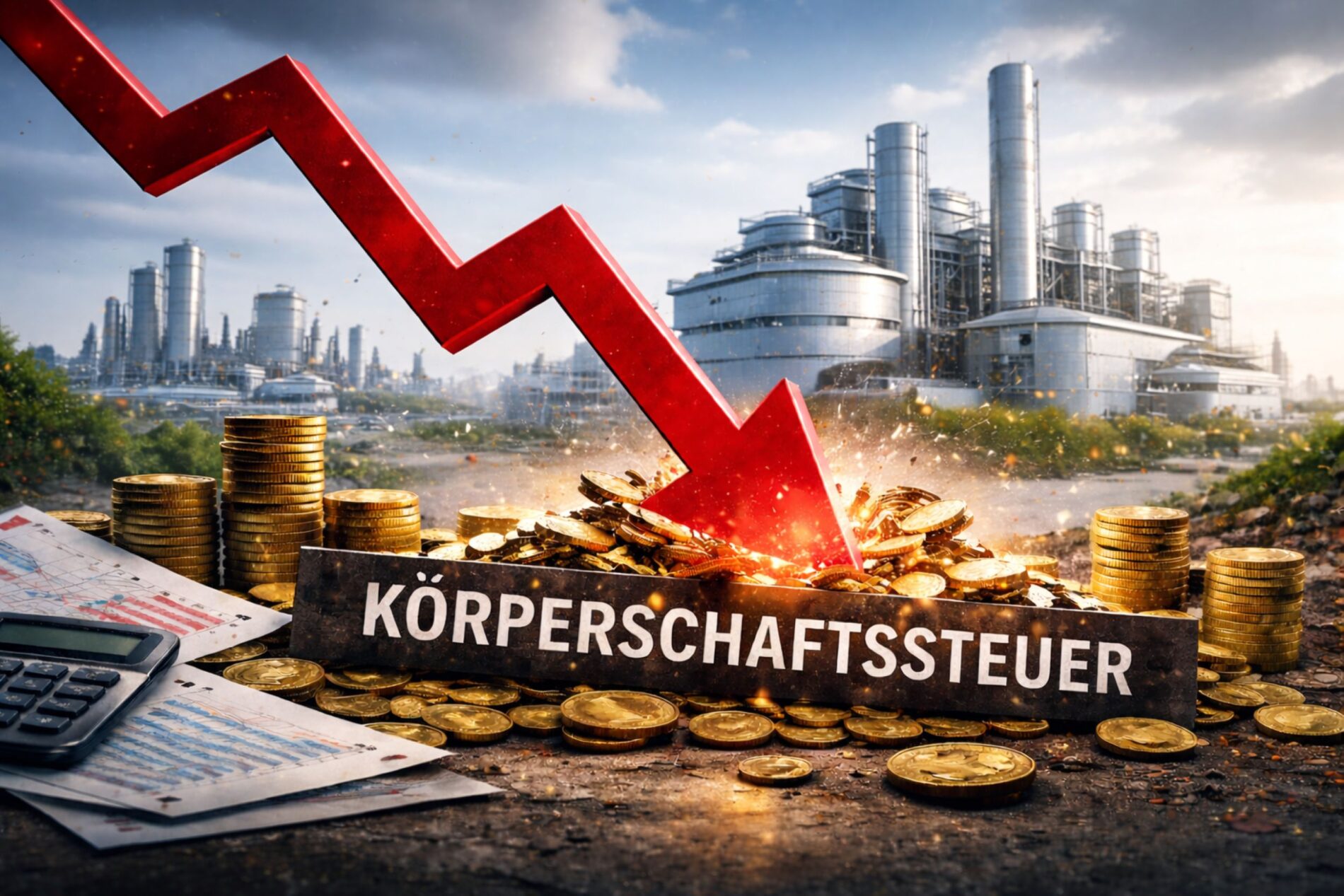 Körperschaftssteuer bricht im Januar 2026 um 79 % ein - sinkende Gewinne in der Industrie schlägt auf Einnahmen des Staats durch