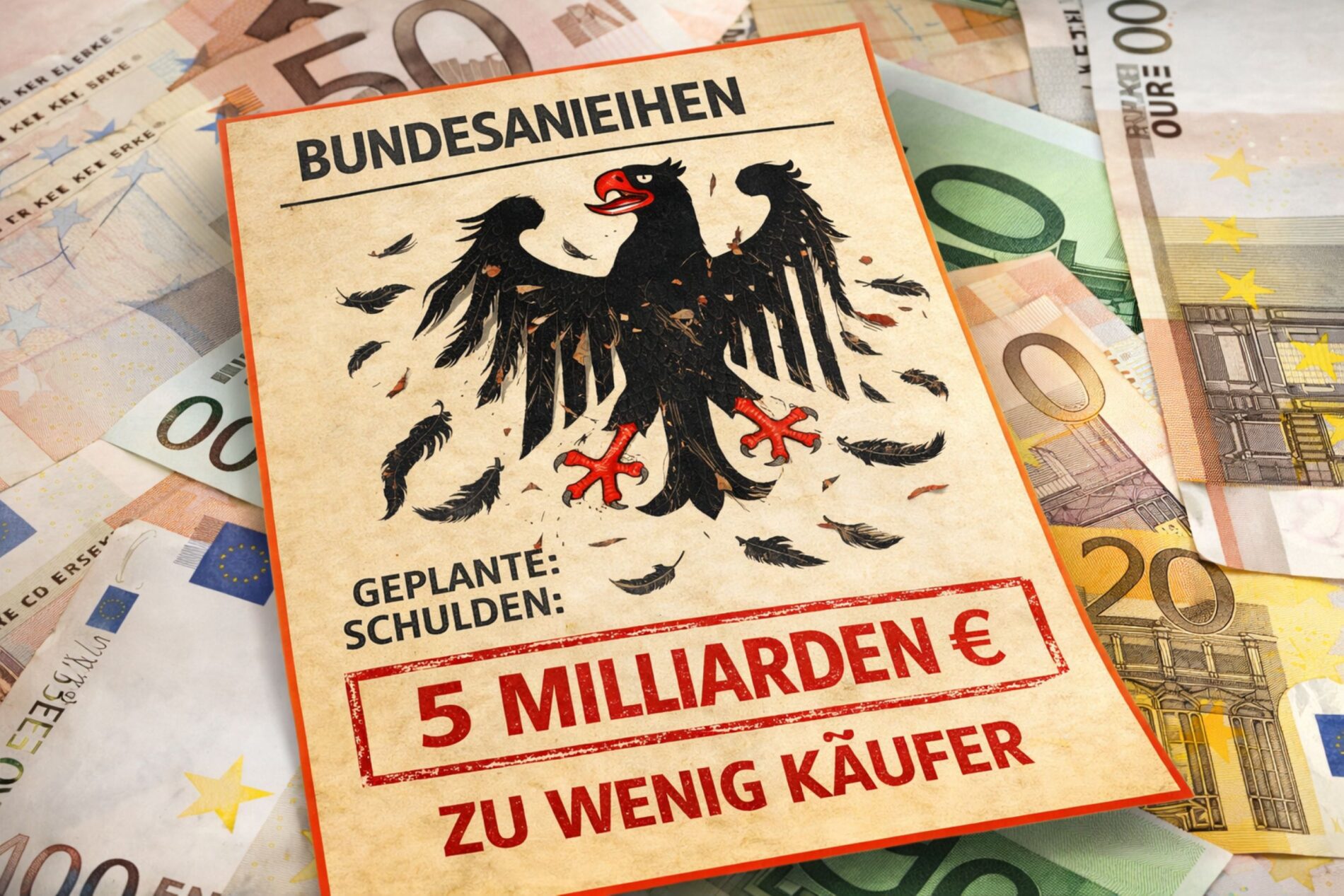 Schwache Auktion für Bundesanleihen: Deutschland erhält zu wenige Gebote für geplante Milliarden-Schulden. Renditen steigen deutlich
