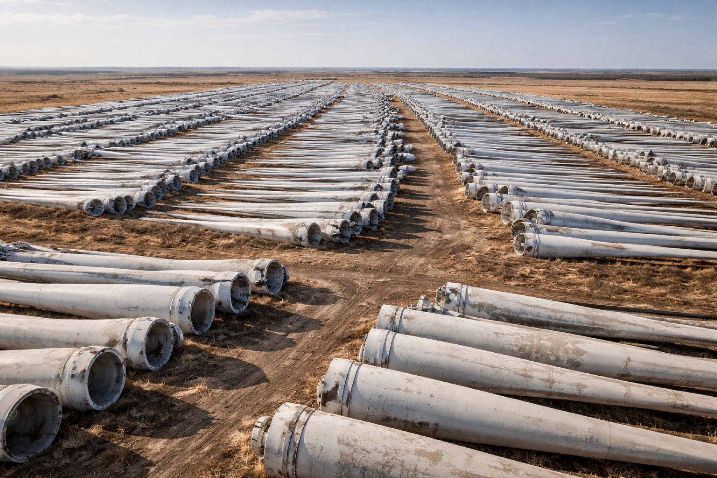 Über 3000 Windkraftflügel lagerten illegal in Sweetwater. Texas verklagt eine Firma wegen eines wachsenden Müllproblems der Windindustrie