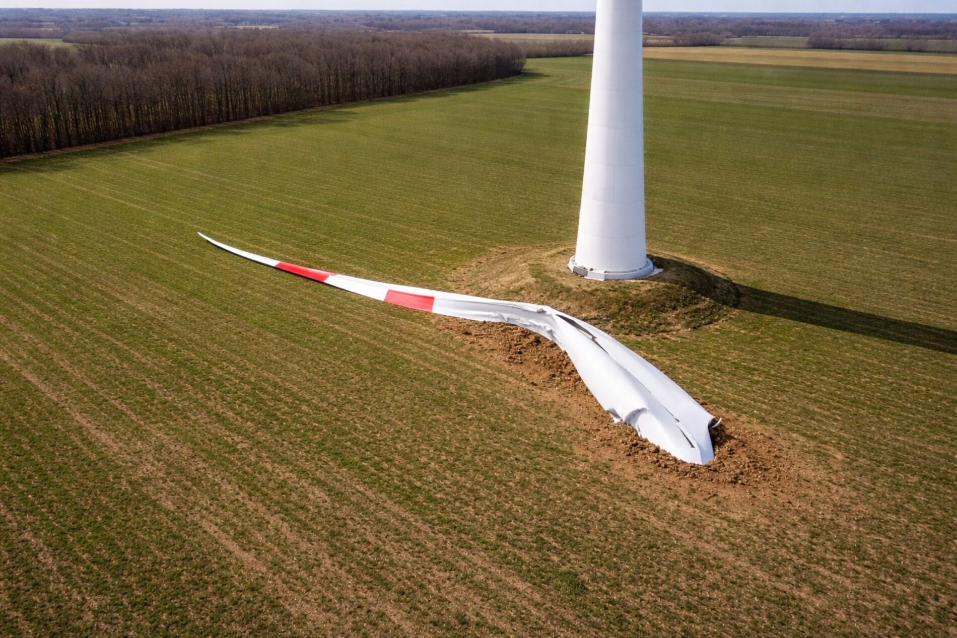 Trotz Überwachungssystem stürzt im Bürgerwindpark Berching ein tonnenschweres Rotorblatt von einer Windkraftanlage ab
