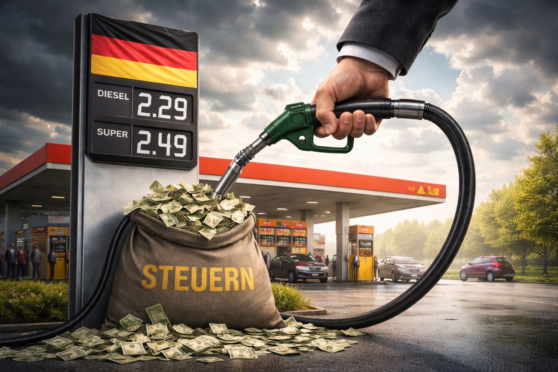 Deutschland kassiert an hohen Spritpreisen kräftig mit, während mehrere Staaten in Europa Steuern senken und Verbraucher direkt entlasten
