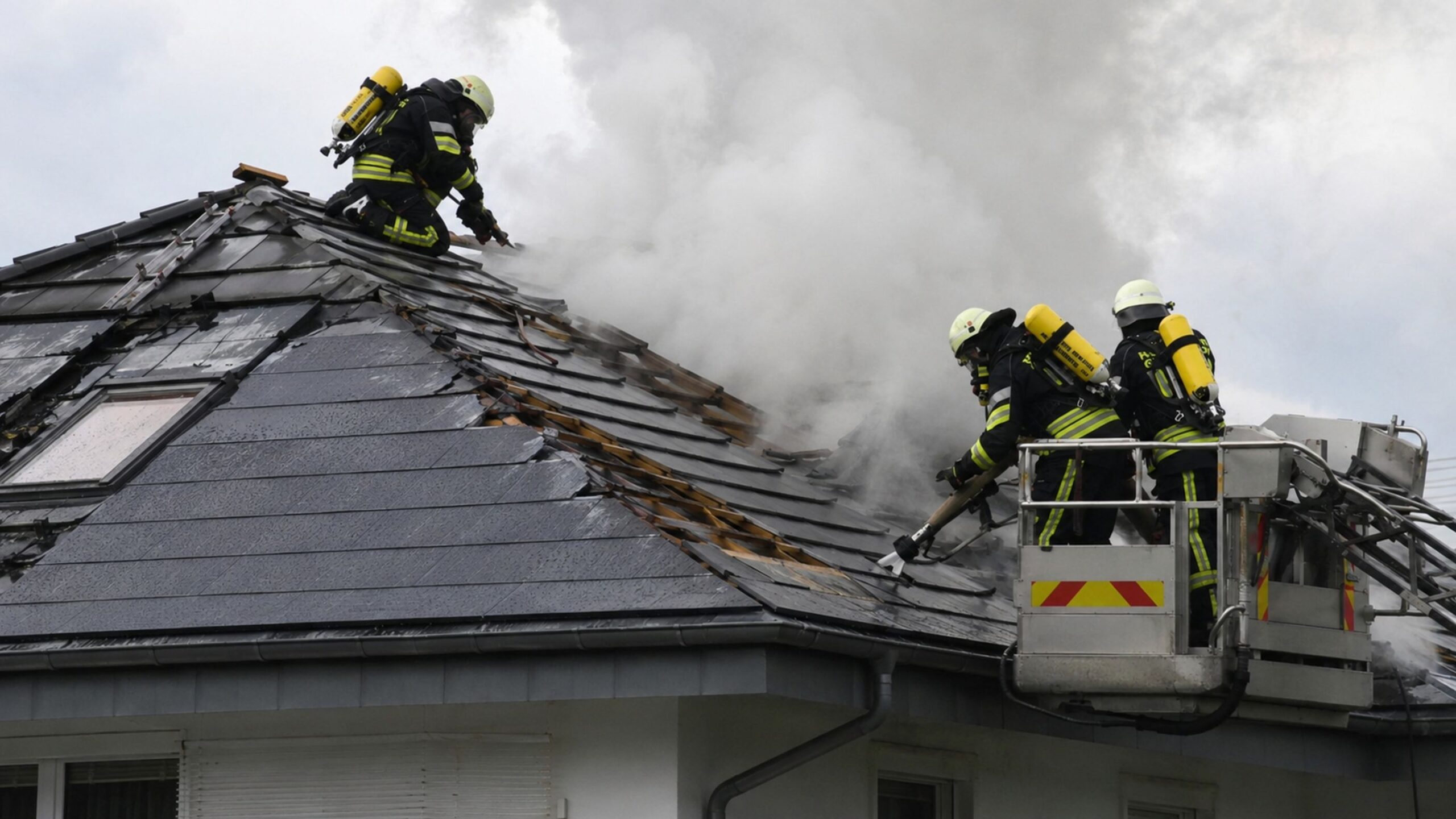Feuerwehrmann erleidet Stromschlag bei Dachbrand mit Photovoltaik in Gütersloh
