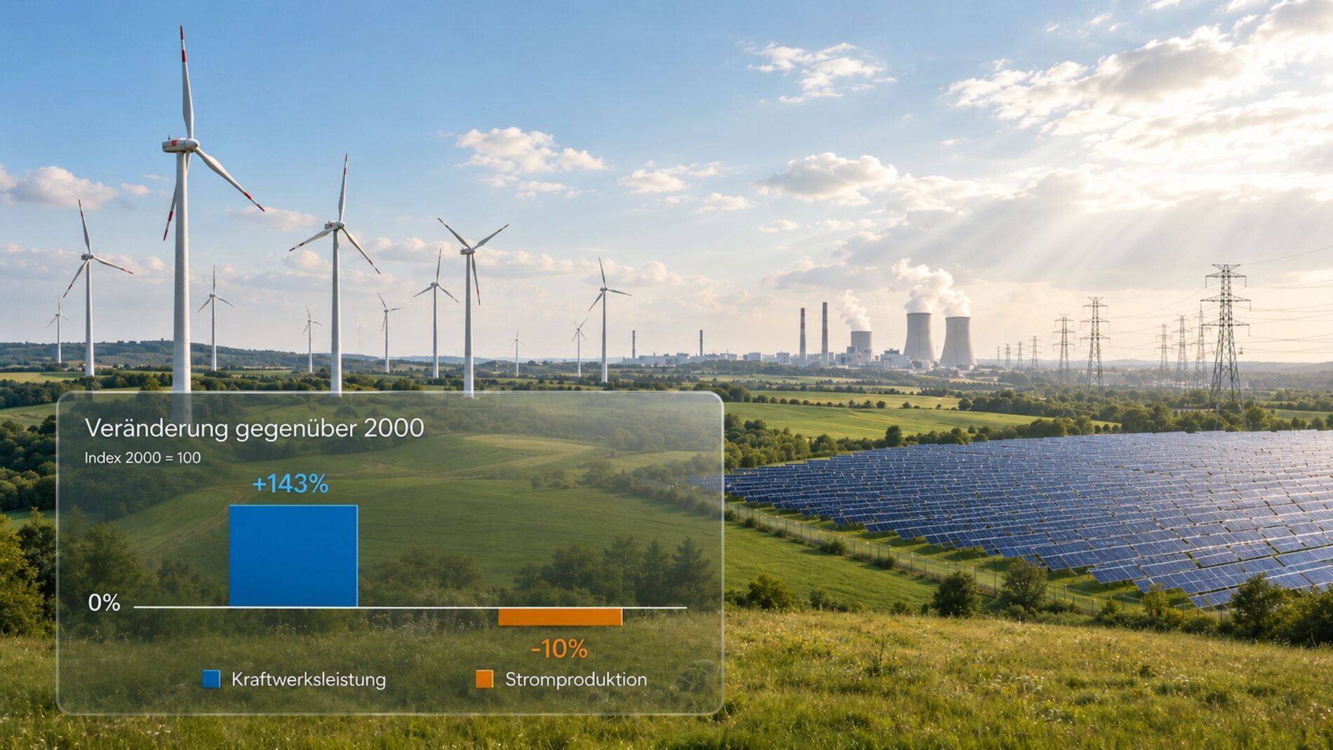 Rekordausbau bei Wind und Solar, aber weniger Strom: Deutschlands Energiewende zeigt eine wachsende Versorgungslücke