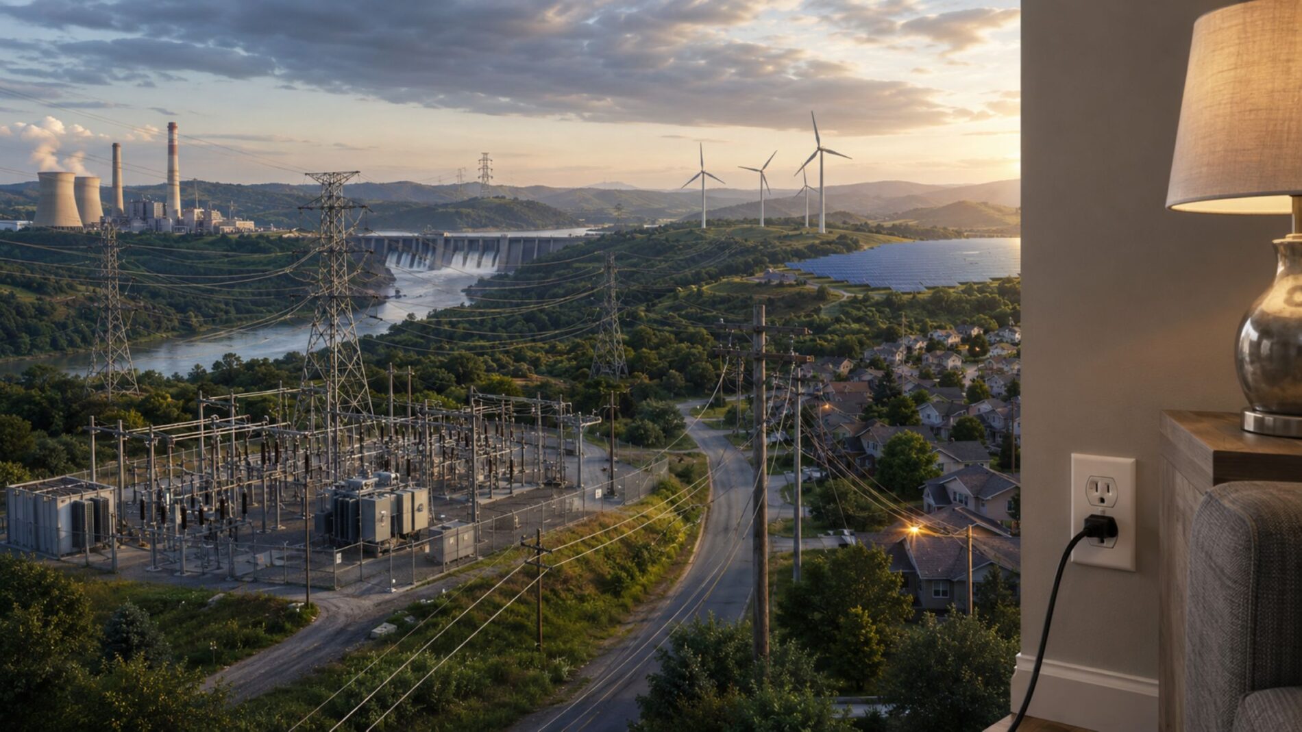 Wie kommt der Strom in die Steckdose?  Erzeugung, Umrichter, Netzebenen sowie die Regelung von Frequenz und Spannung verständlich erklärt